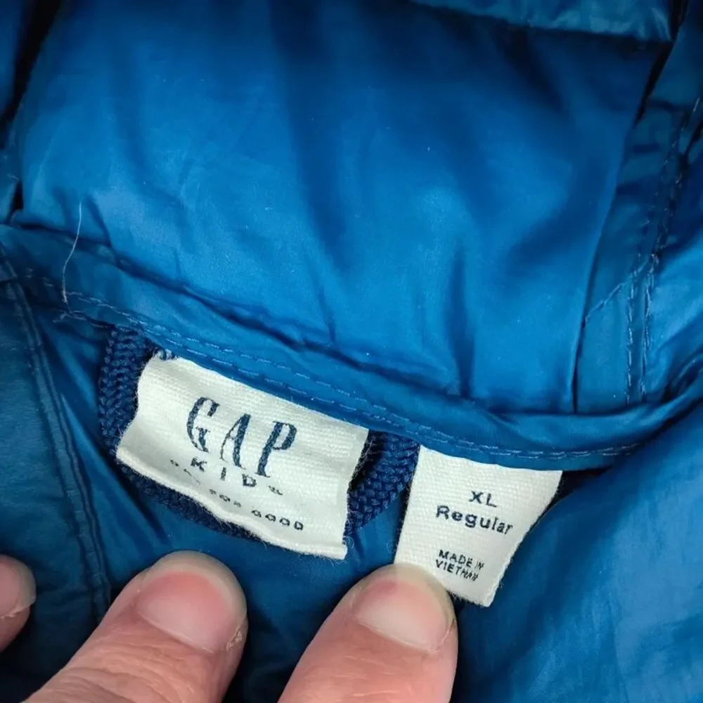 Gap kids Blue Puffer Coat -XL Lightweight Packable Travel